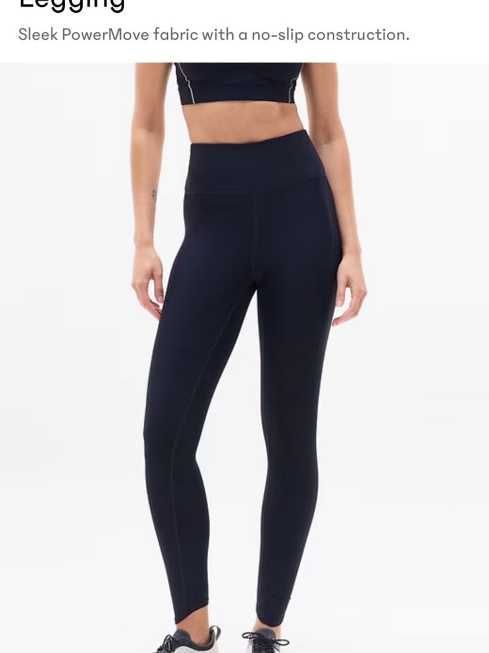Athleta Navy High-Waist PowerMove Leggings
